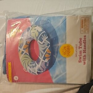 Sun squad inflatable swim tube with handles